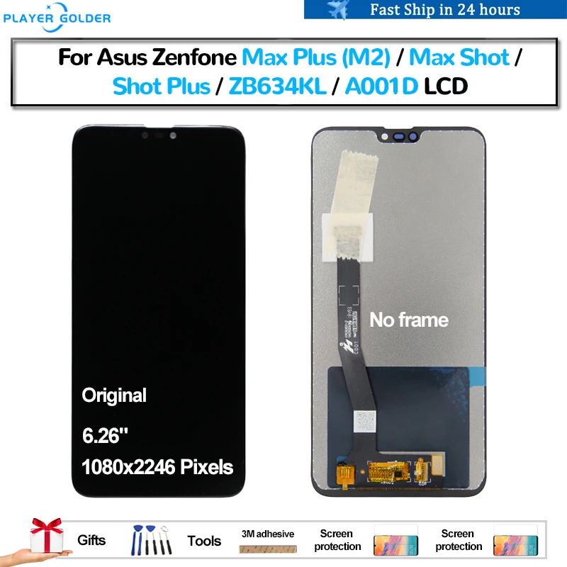 

Original For Asus Zenfone Max Plus M2 ZB634KL Max Shot A001D Shot Plus Pantalla lcd Display Touch Panel Screen Digitizer Assembl