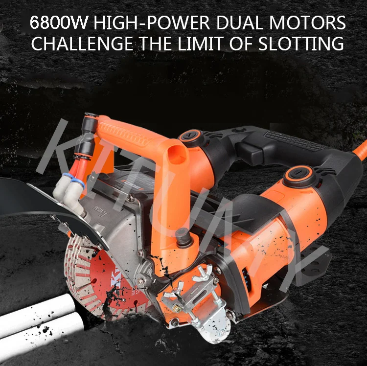 Wall Chaser Machine 6800W Electric Circular Saw Groove Cutting Machine 220V 45mm Drill Concrete Wall Router Slotting Machine