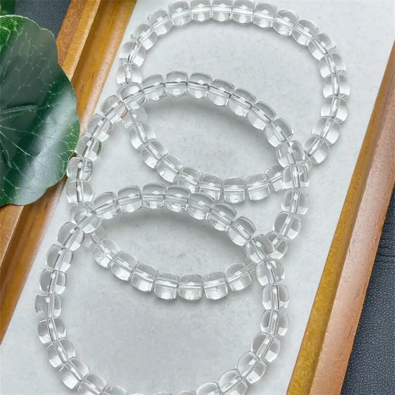 7MM Natural Clear Quartz Bead Bracelet Fashion Stone Handmade Strength Yoga Healing Energy Jewelry Gift 1PCS