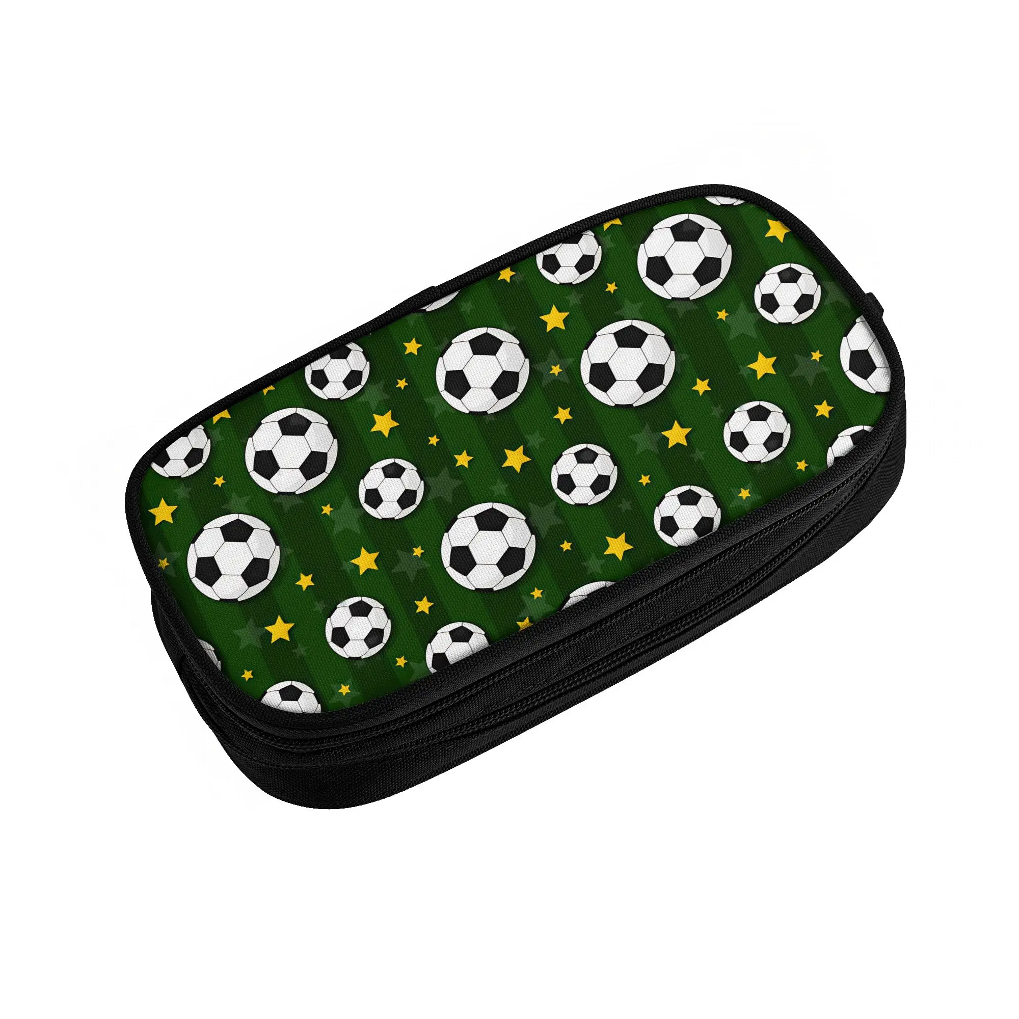 Cute Stars Soccerly Seamless Pattern Pencil Cases for Girls Boys Footbally  Large Capacity Pen Box Bag School Accessories
