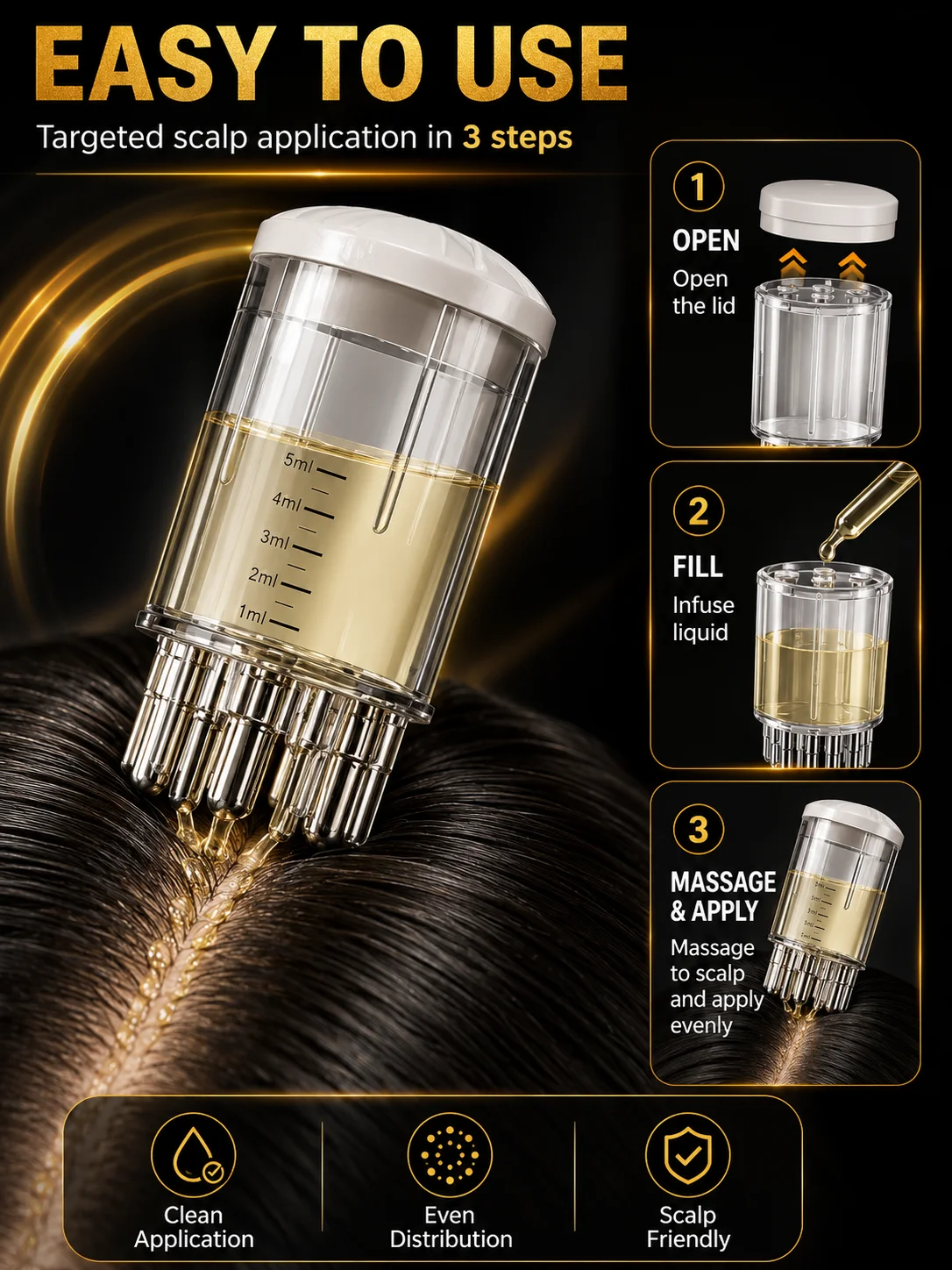 Hot 2026 Gen-2 Scalp Applicator Comb, Great Choice for Those Bothered By Poor Hair Look, Free Shipping