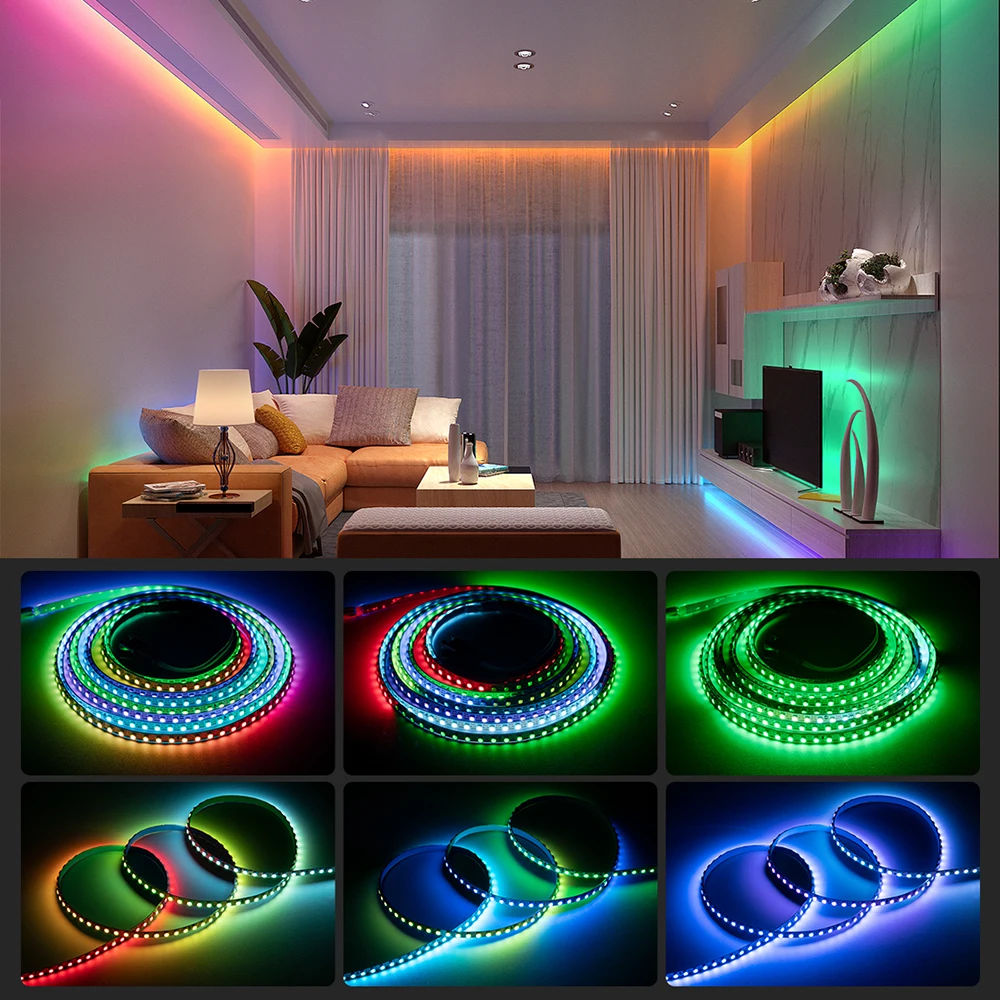 스마트 픽셀 RGB LED 스트립 라이트, 2020 매직 SMD, 개별 주소 지정 가능, 4mm 60 100 200 LED, SK6805, WS2812B DC5V IP30