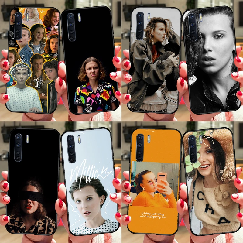 British actor Millie Bobby Brown Case For OPPO Reno 5 Lite 2Z 2F A5 A9 A53 A53S 2020 A52 A72 A1K A15 A83 A94 A74 A54 Coque