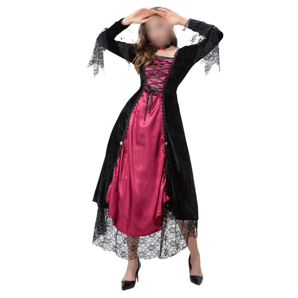 

Наряд для косплея, готический костюм, косплей, таблица азиатских размеров, черное платье из полиэстера, новый сорт, удобная посадка