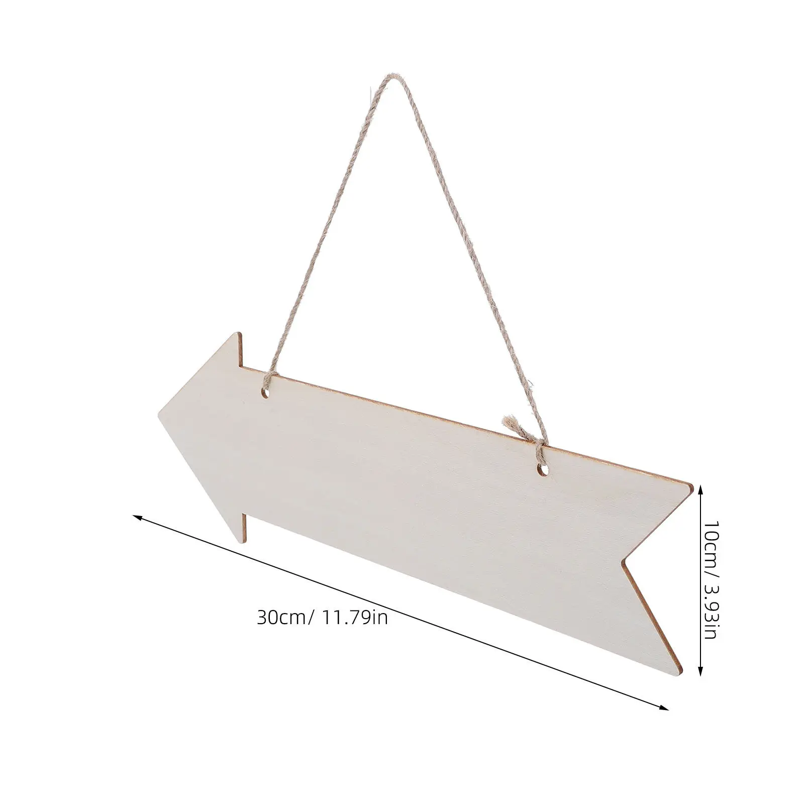 10 Pcs 11.8x3.9in Blank Arrow Wedding Decor Directional Wood Sign Garden Hanging Plaque Signs For Crafts Events Wooden With Rope