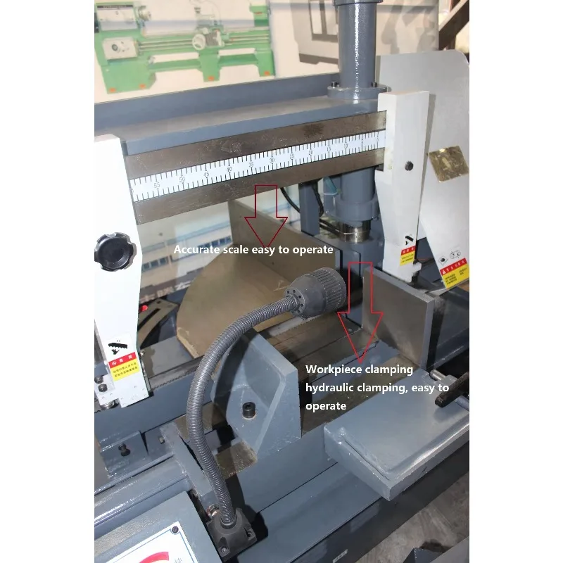 Vertical Band Saw Machine Manual Tension 2.2Kw Motor 27m/min Blade Speed Bearing Core Components High 300x300mm Cutting