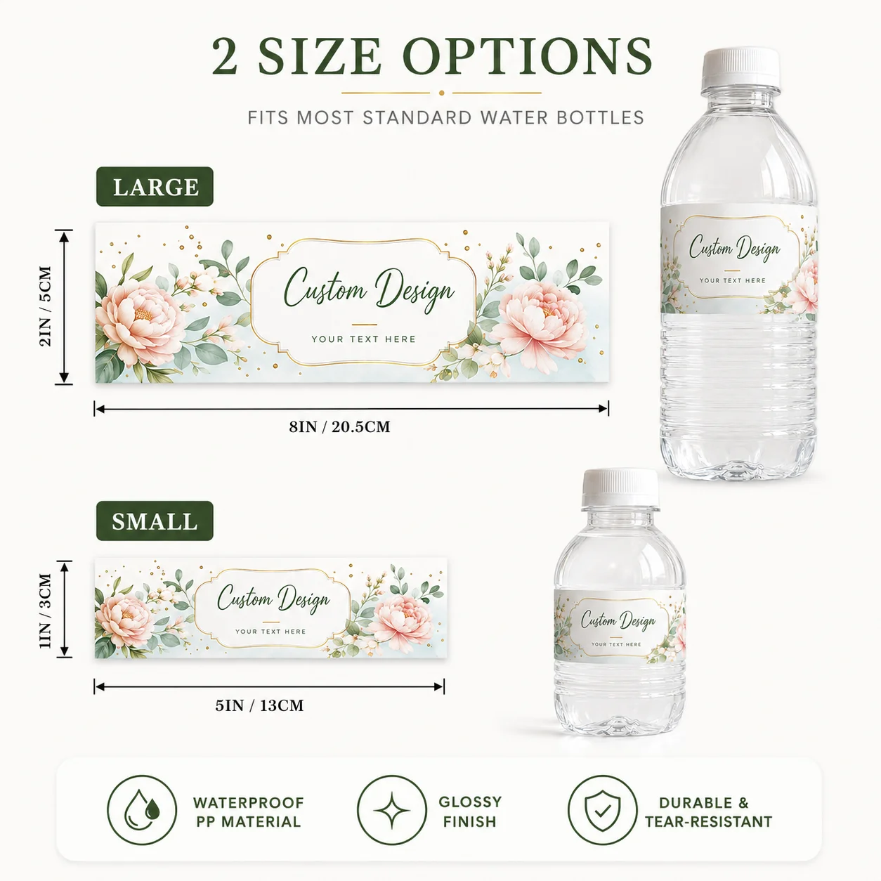 Custom Water Bottle Labels PP Personalized Stickers For Wedding Birthday Party Baby Shower Anniversary Name Date Decoration Use view 2