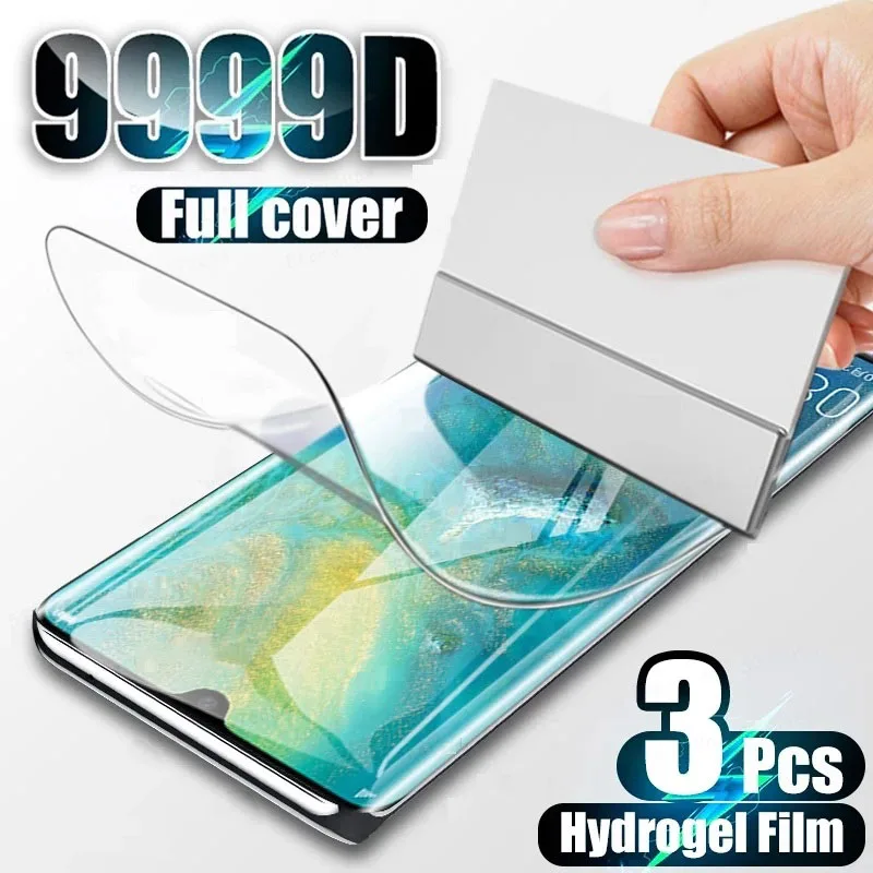 3Pcs Hydrogel Film For Huawei Y7 Y6 Y5 Y9 2018 2019 Screen Protector For Huawei Y7 Y6 Y5 Pro 2019 Y9A Y8S Y8P Y7S Y6P Film