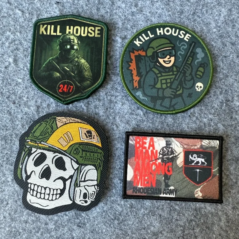 Remendo militar tático crânio braçadeira impressão guerreiro moral crachá gancho e laço remendo para roupas