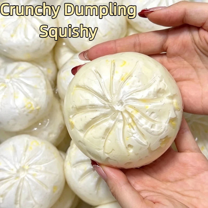 Simulation Crunchy Dumplings Squishy Steamed Bun Handmade Squeeze ASMR Slow Rebound Stress Relief Decompression Ball For Adults