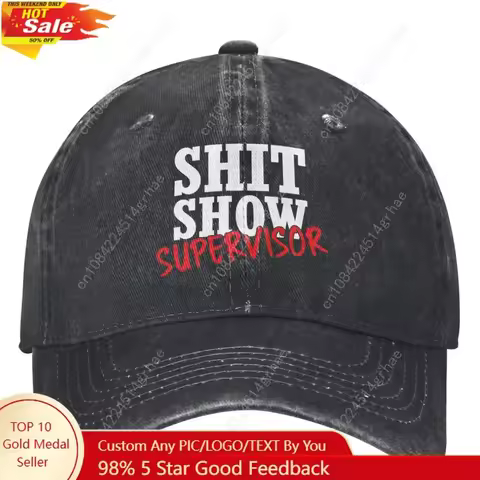 Shit Show Supervisor Baseball Caps Merch Unisex Vintage Funny Mom Manager Teacher Trucker Hats Adjustable