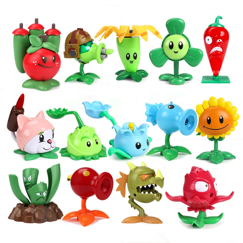 1 unidade PVZ PLANTS VS ZOMBIES 2 Peashooter Gatling Pea Shooter Figura de Anime em PVC, Boneco de Brinquedo, Brinquedo de Tiro, Presente de Aniversário para meninos