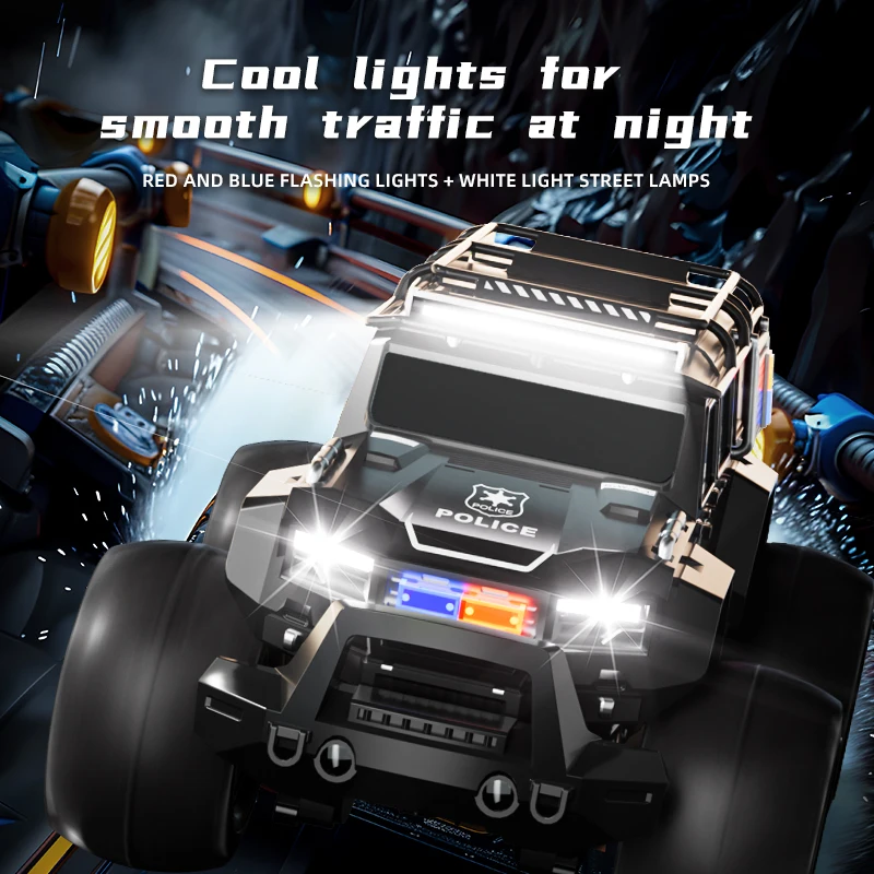 

RC Car Amphibious Stunt Vehicle Police Car Waterproof Remote Control Cars Climbing Truck 4WD Off-Road Vehicle Beach Toys for Kid