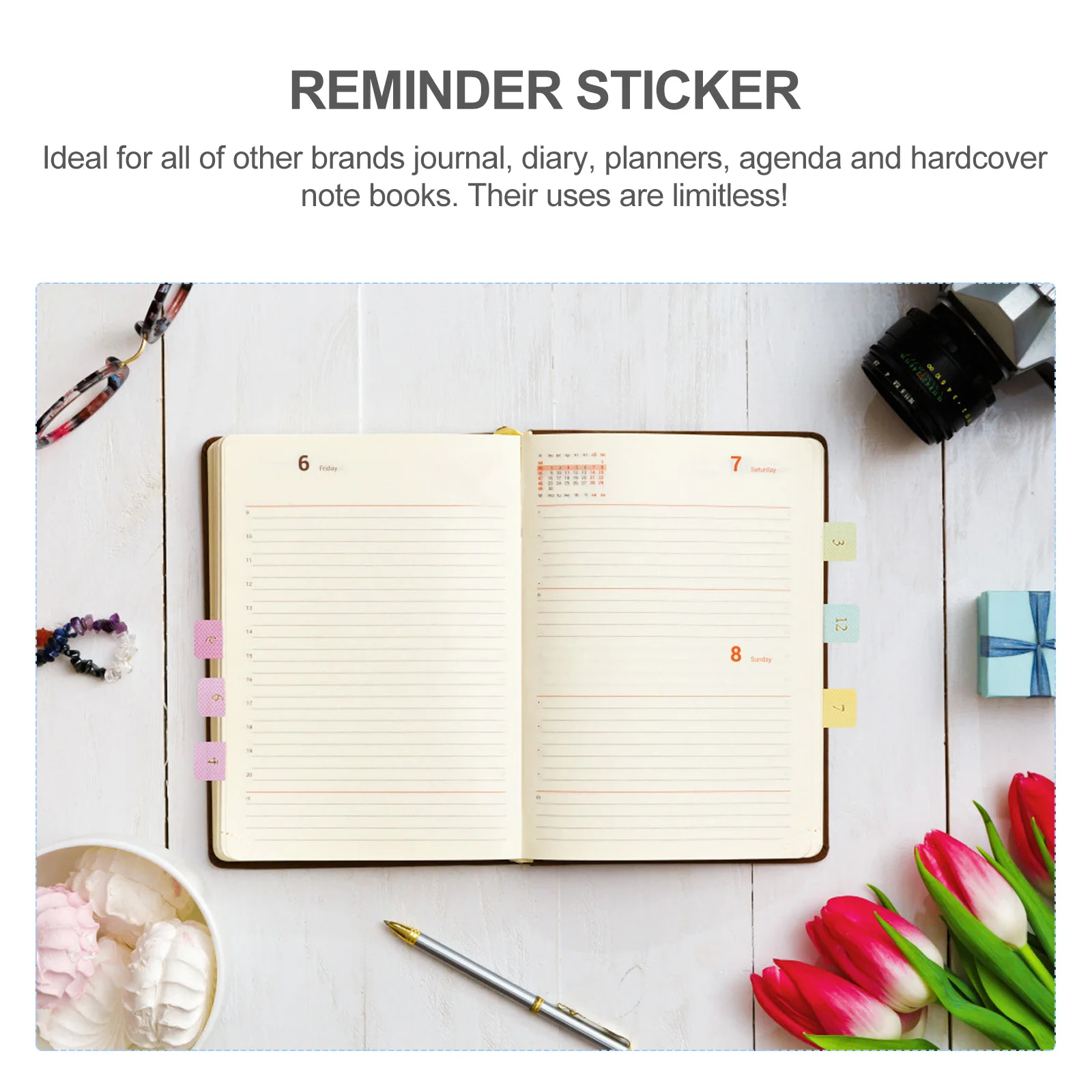 

20pcs Date Month Stickers Gradient Tabs Sticky Labels For Planners Notebooks Calendar School Supplies Index Tabs Classification