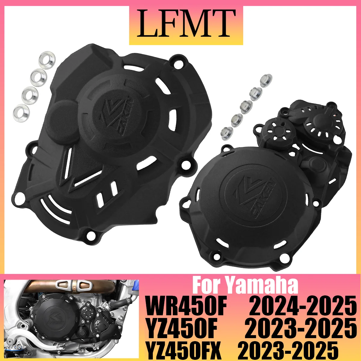 For YAMAHA 2024 2025 YZ450F WR450F YZ450FX Motorcycle Engine Clutch Cover Ignition Protector Guard YZ YZF WR 450 450F 450FX 2023