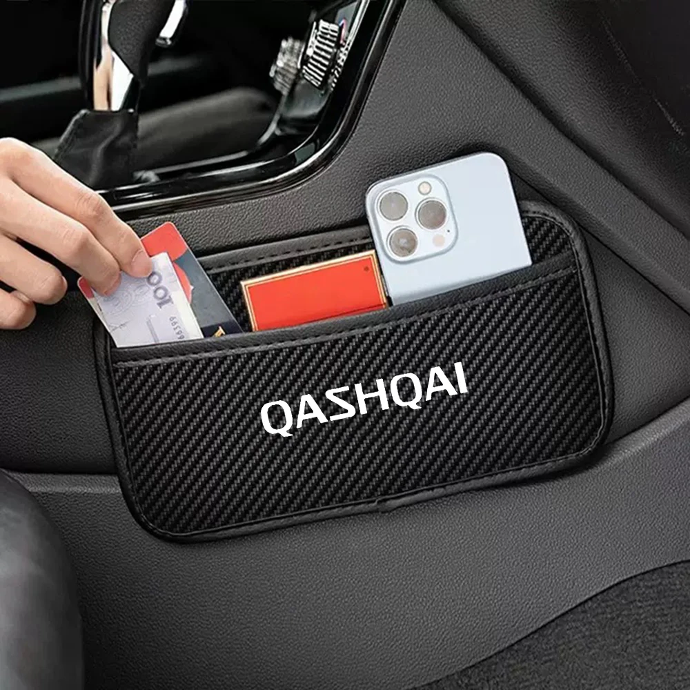 Car Seat Organizer Mesh Bag Phone Holder Pocket Paste Net Pocket  for Nissan Qashqai J10 J11 J12 Car Backseat Organizer