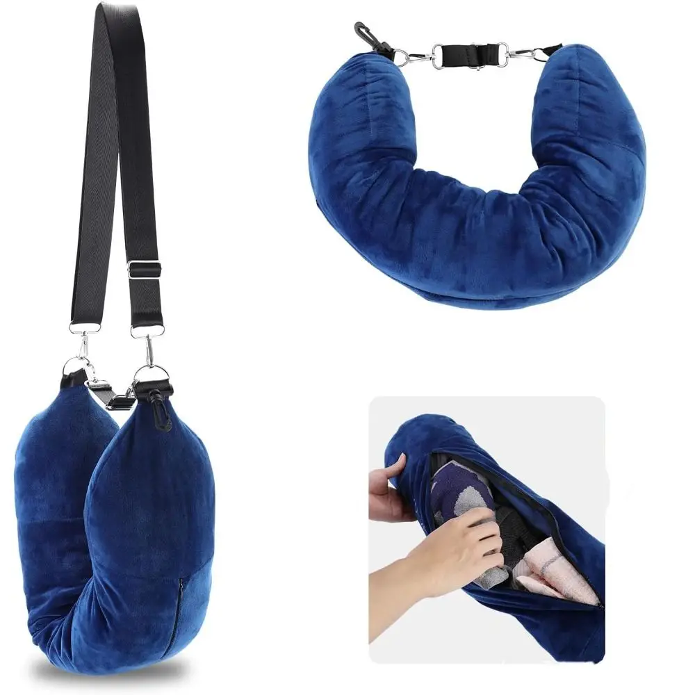 

Gift Lycra Fabric Fillable Travel Neck Pillow Waterproof Carry Portable Stuffable Neck Ultra Soft Fuzz Travel Bag Pillow