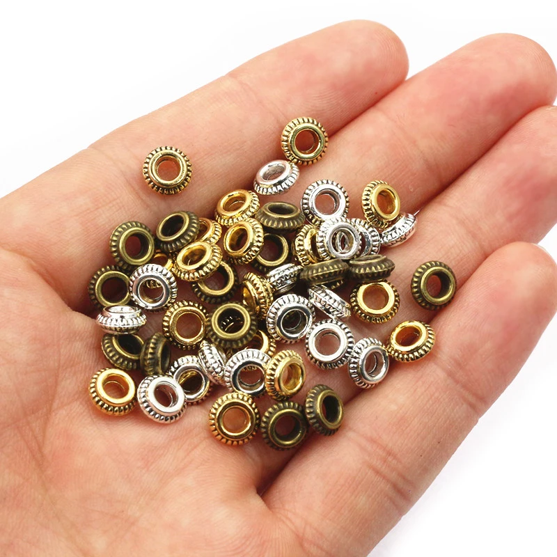 50pcs/lot Antique Gold Silver Plated Ball Crimp End Beads Dia 5mm Stopper Spacer Beads For Diy Jewelry Making Findings Supplies