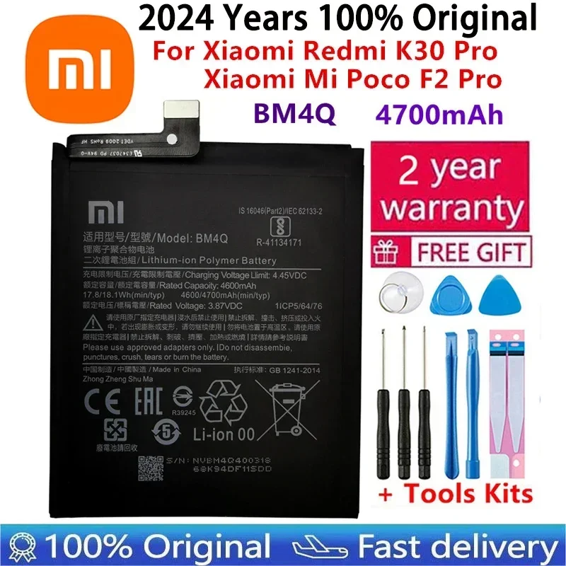 2024 Years 100% Original Battery For Xiaomi Redmi Mi Poco F2 F3 K20 K30 Mix 4 K40 K50 K60 9T 11T 12T Pro 5G UItra Game Batteries