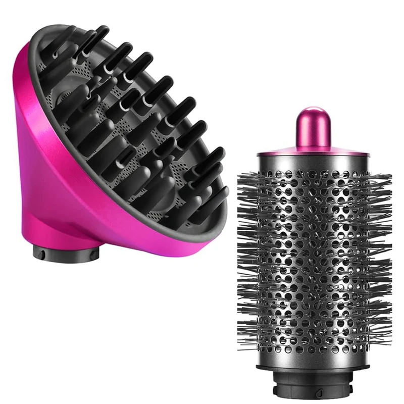 

Diffuser & Large Round Volumizing Brush Attachment Compatible For Dyson Airwrap HS05, HS01 -Ideal Beauty Gift