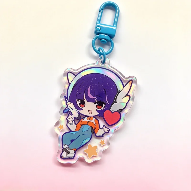 character keychain with Q-version figure, laser-cut acrylic hanger, stylish packaging, suitable as a birthday gift.