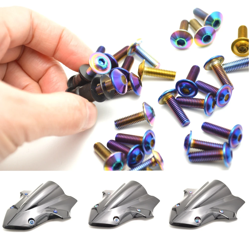 M5x16mm 10PCS Motorcycle Windscreen Windshield Bolts Screws Nut Fastener For Suzuki GSXR 600 750 1000 K1 K2 K3 K4 K5 K6 K7 K8 K9