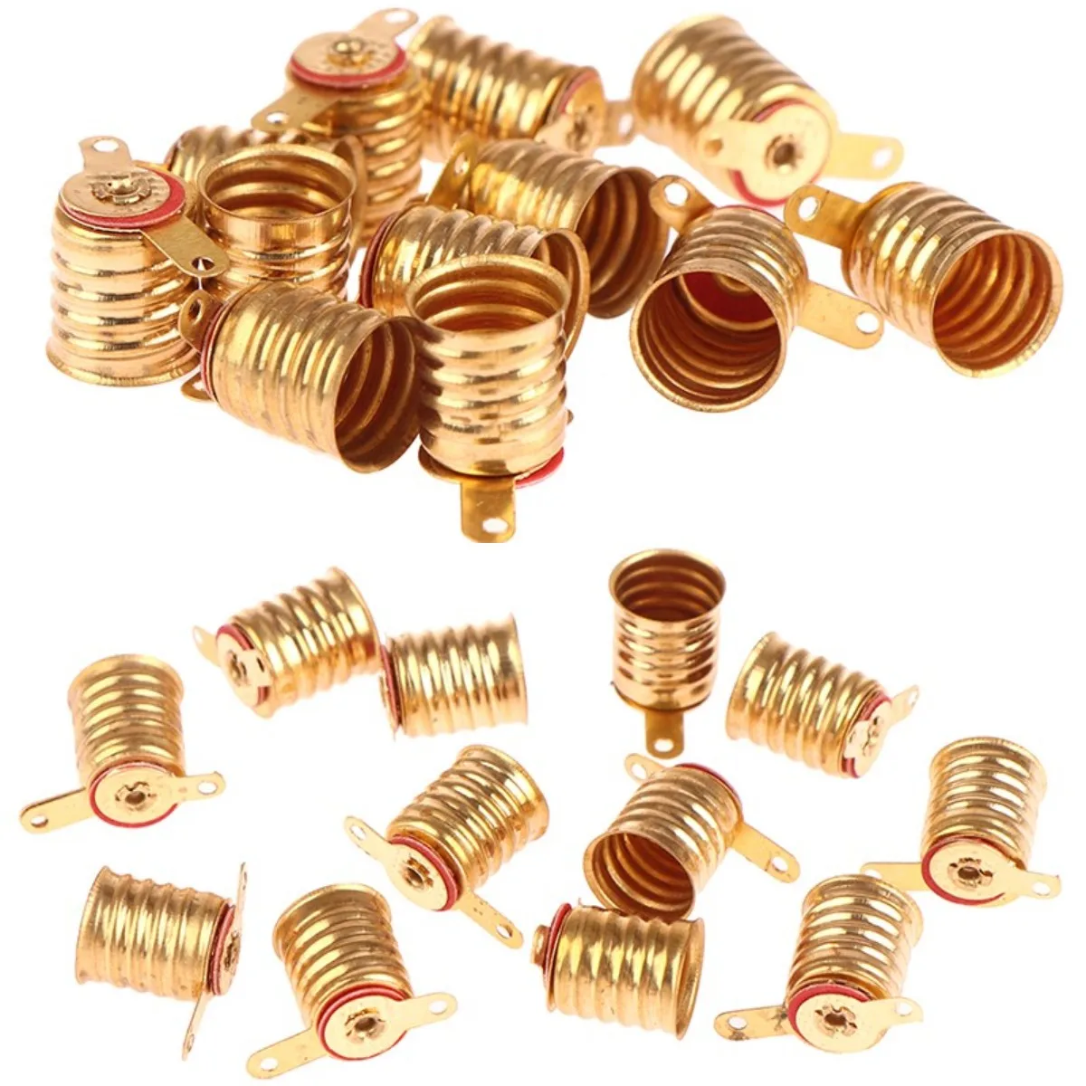 10PCS E10 Screw-Type Copper Lamps Base Bulb Small Electric Bead Lamp Holder Home Experiment Circuit Electrical Test Accessories