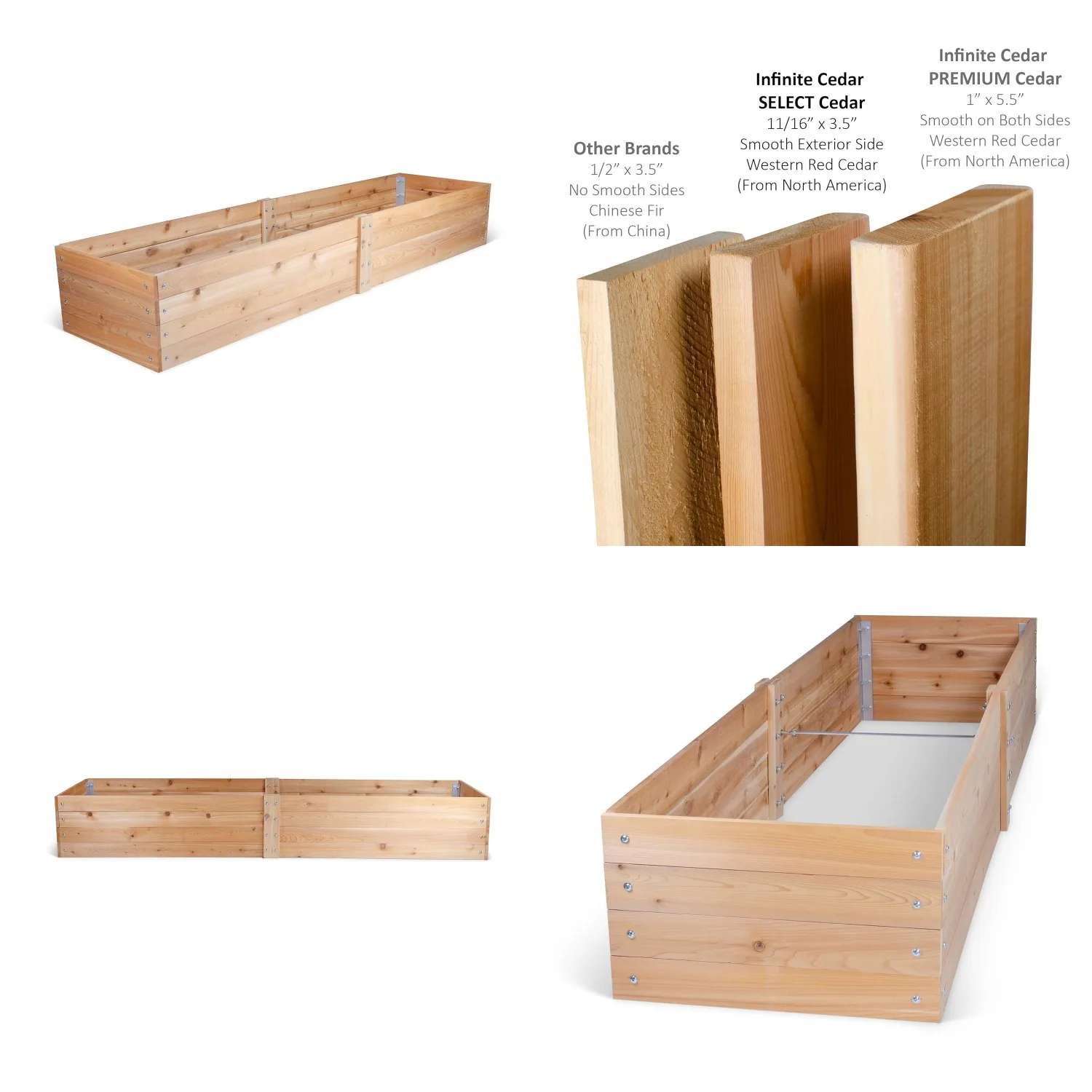 

Cedar Raised Garden Bed 2ftx8ftx14in Durable Wood Planter for Outdoor Backyard Patio Vegetable Flower, Customized