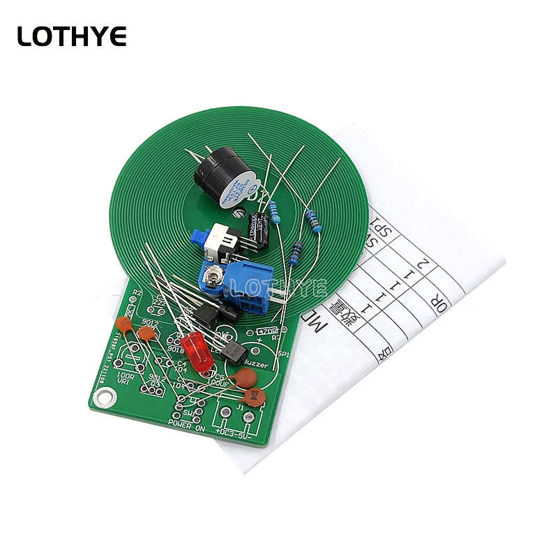 DC 3V-5V Metal Detector Kit DIY Electronic Kit 60mm Non-contact Sensor Board Module Soldering Practice Board  Assemble Set Kit