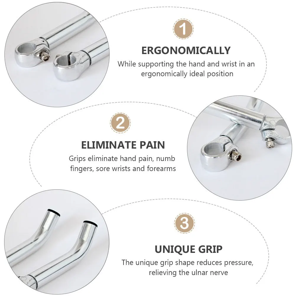 

1 Pair Universal Shofar Hand Bar Long Bike Deputy Grips Aluminum Alloy Shockproof Handlebar For Cycling Comfort Pain Relief