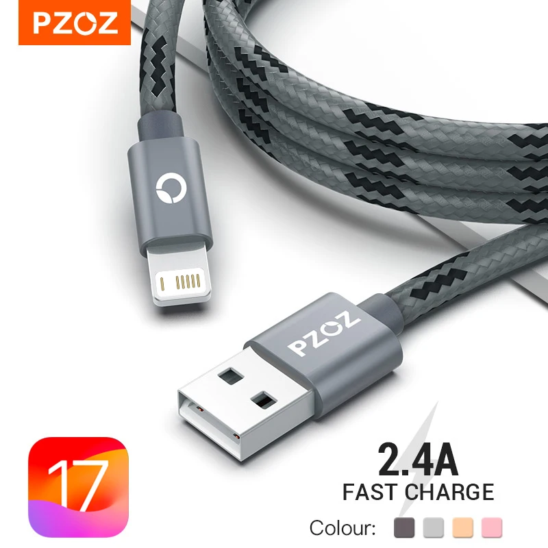 Kabel USB PZOZ do iPhone'a 14 13 12 11 Pro Max Xs Xr X 8 plus iPad Air Mini Kabel do szybkiego ładowania iPhone'a Ładowarka