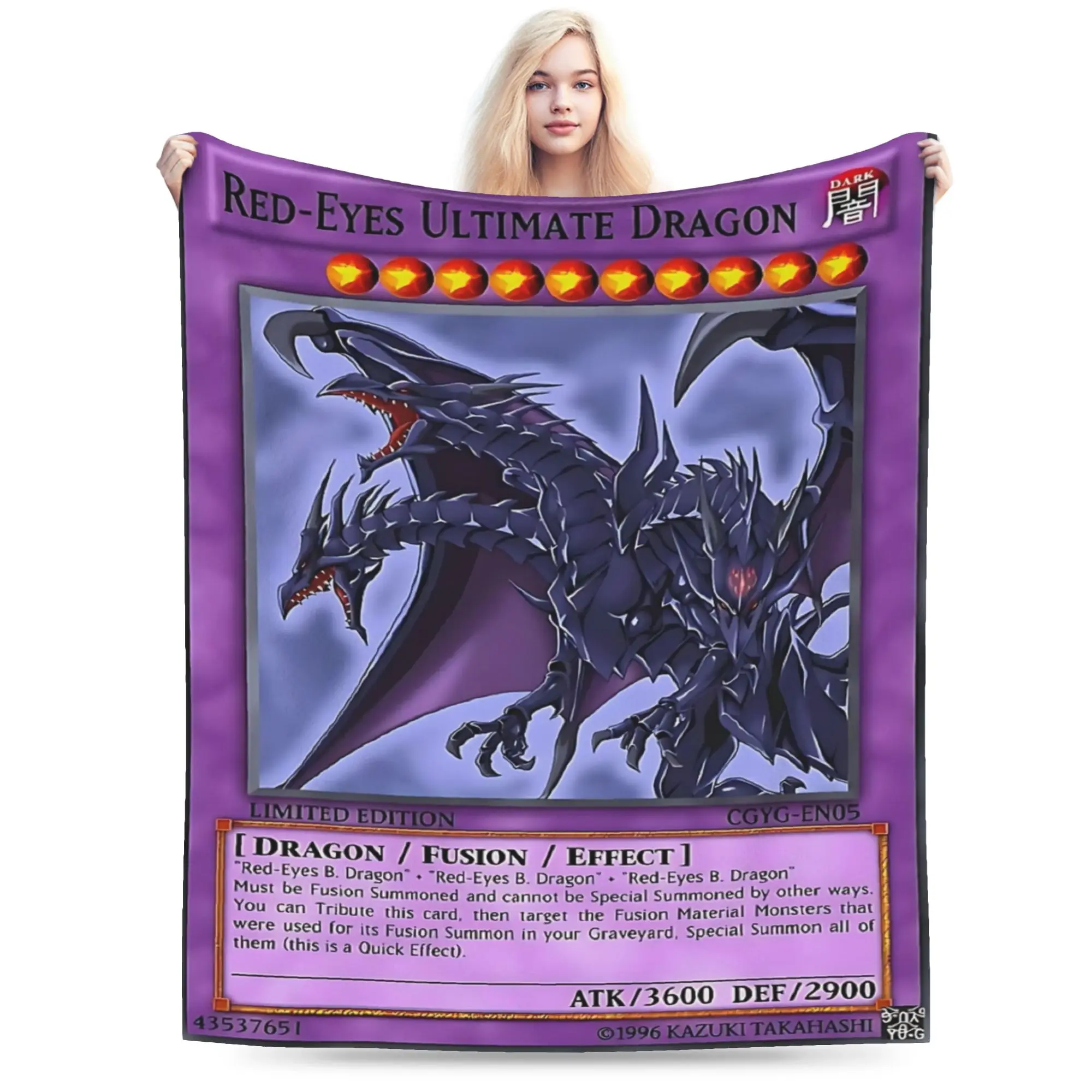 Yu-Gi-Oh Red-Eyes Ultimate Dragon  Throw Blanket for Couch  Fuzzy Soft Plush Blanket 50x60 Inch Multi-size Bedspreads