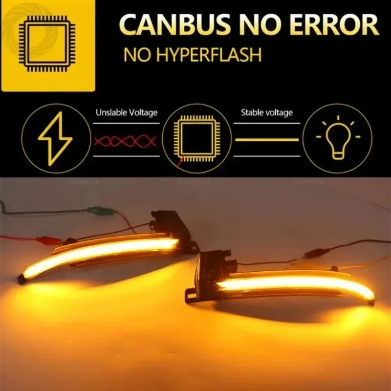 

New for A4 A5 B8 B8.5 8P Q3 A Pair of LED Turn Signals, Side Indicator Lights Rearview Mirror Flow Lights Suitable