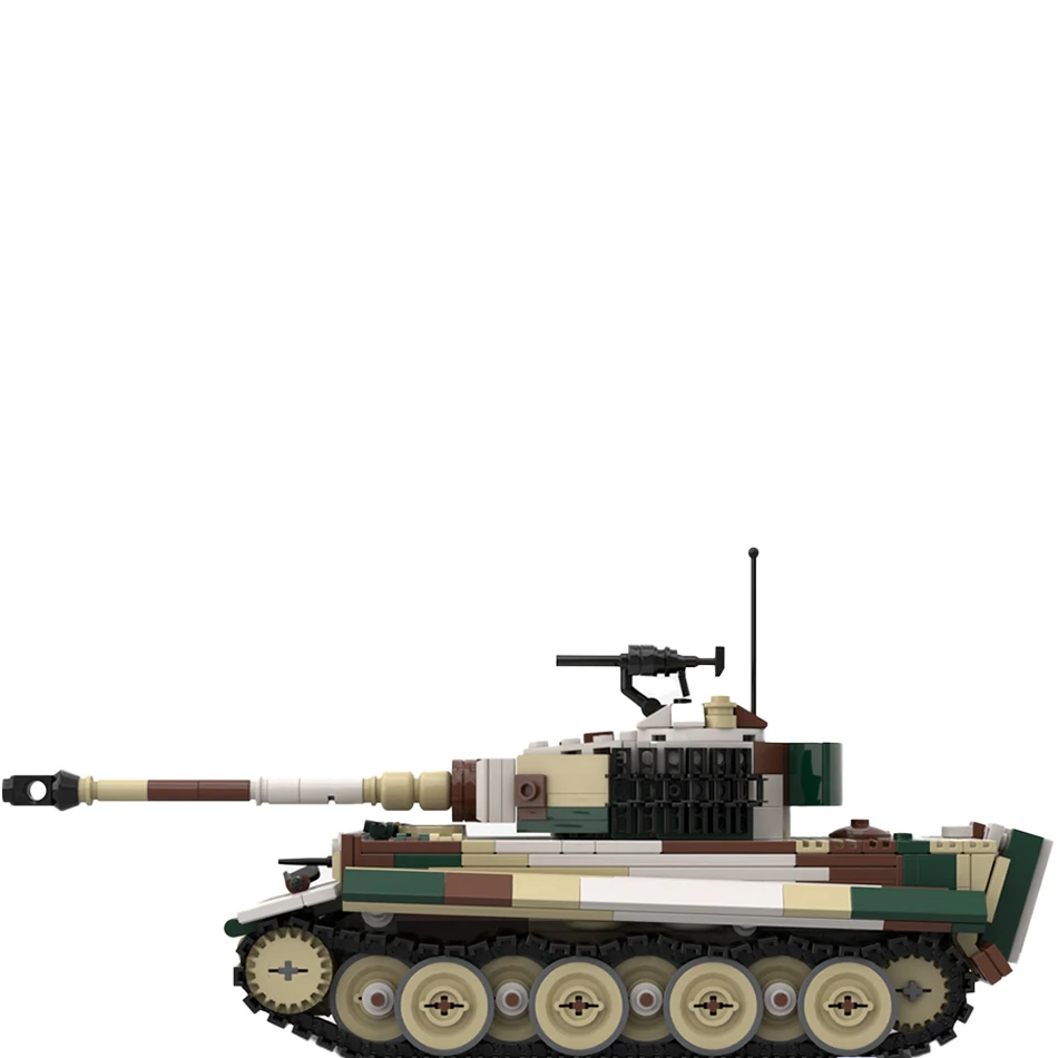 WW2 Tiger E German Tank V2 MOC لبنات بناء ، طوب نموذج مركبة مصفحة ، خبير متعقب ، ألعاب تعليمية تصنعها بنفسك ، هدايا ألغاز للأطفال