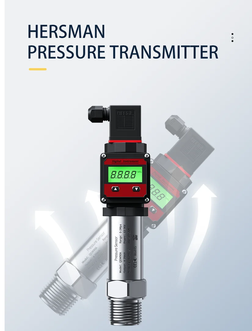 

G1/4 Thread Small Volume LED Display Pressure Transmitter 4-20mA 0-10V 0-5V RS485 Output Pressure Transmitter