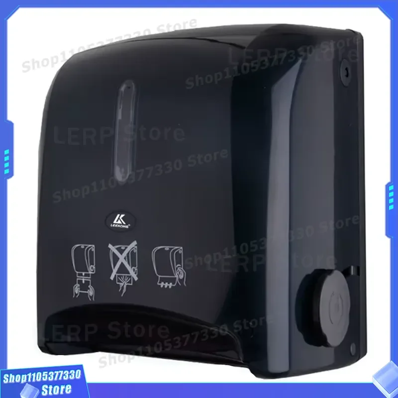 Leekong Modern Wall Mounted Manual Plastic Tissue Holder Clear Black Commercial Toilet Paper Dispenser for Bathroom Hotel Use