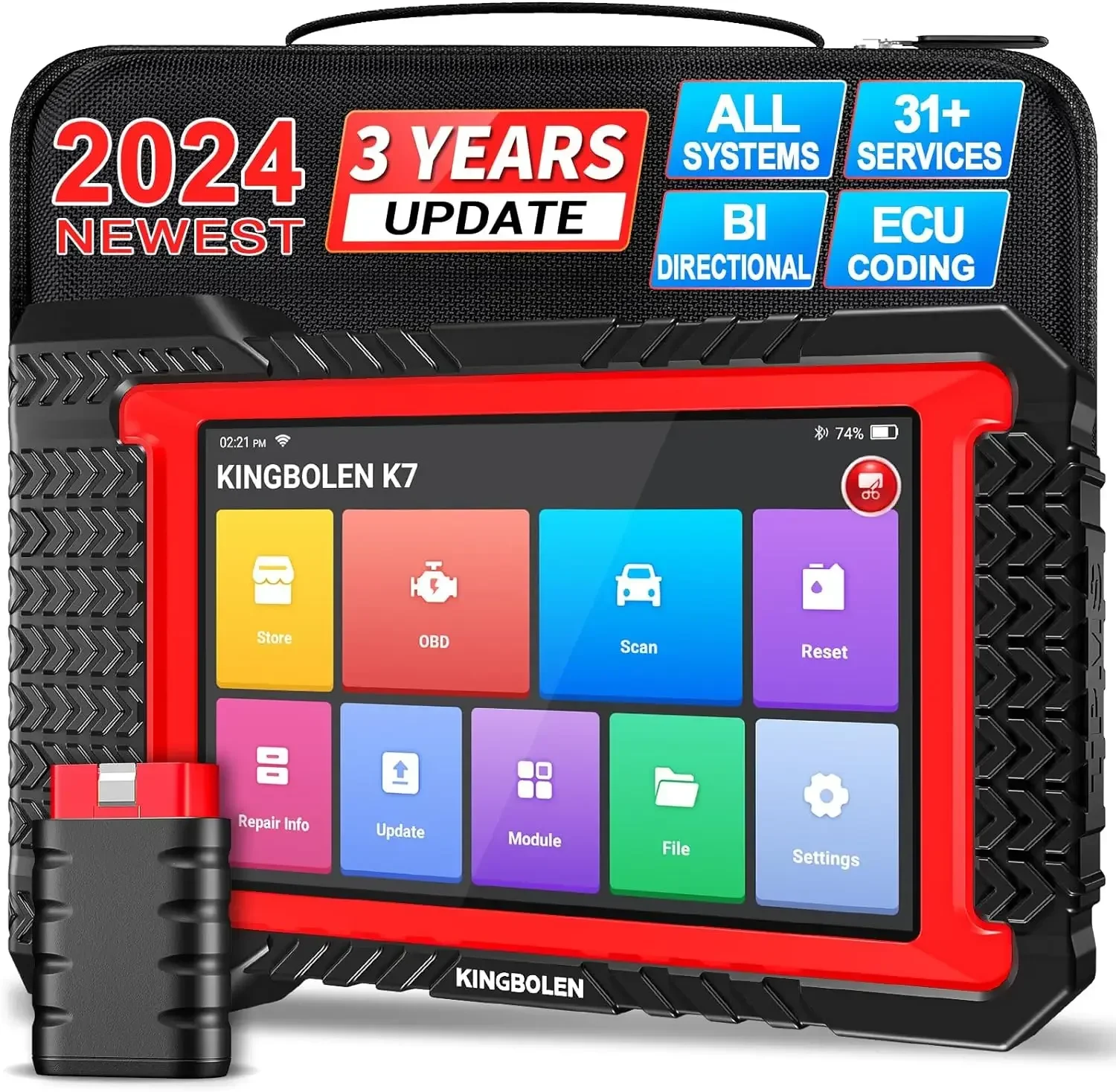 GBOLEN K7 2024 Bi-directional Car Diagnostic Scanner 12V ECU Coding with 28+ Resets Code Reader SDK Combination Full Systems