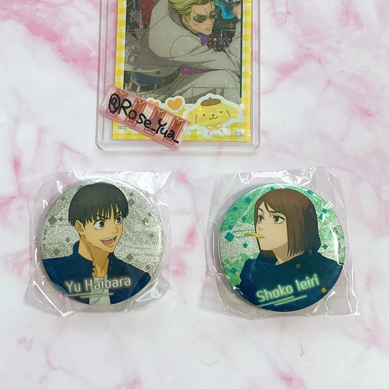Stand Stones Gashapon Kawaii Jujutsu Kaisen "Gyokusetsu" Glitter Can Badge Collection Gojo Satoru Anime Pin Brooch Figures Gifts