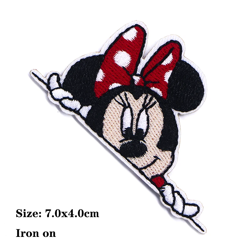 Disney Donald Duck Mickey Minnie Mouse Icon Embroidery Applique Patches For Clothing DIY Iron on Patch on the stickers