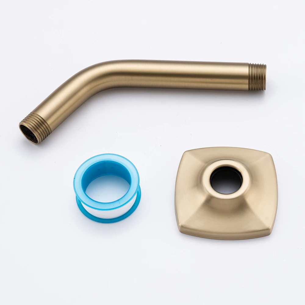 6 Inch Black Gold Shower Head Extension Arm Wall Mounted Rainfall Extend Pipe Tube Stainless Steel Bathroom Accessories.