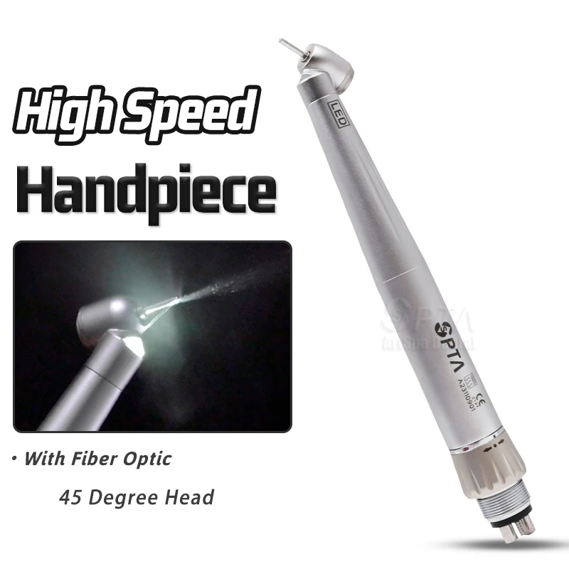 Dental 6 Hole 45° High Speed Kavo Type Fiber Optic Handpiece  Air Surgical Turbine Handpiec Dentist Clinic Tooth Extraction