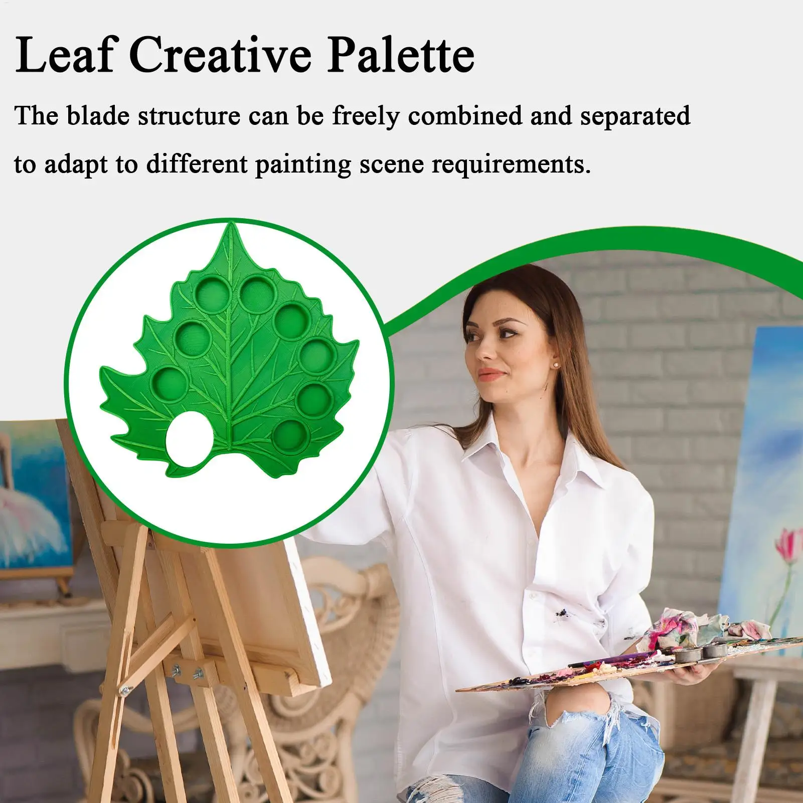 Палитра акварельных красок Съемная палитра акварельных красок для гуаши Маленький съемный лоток для смешивания Креативная роспись в форме растений