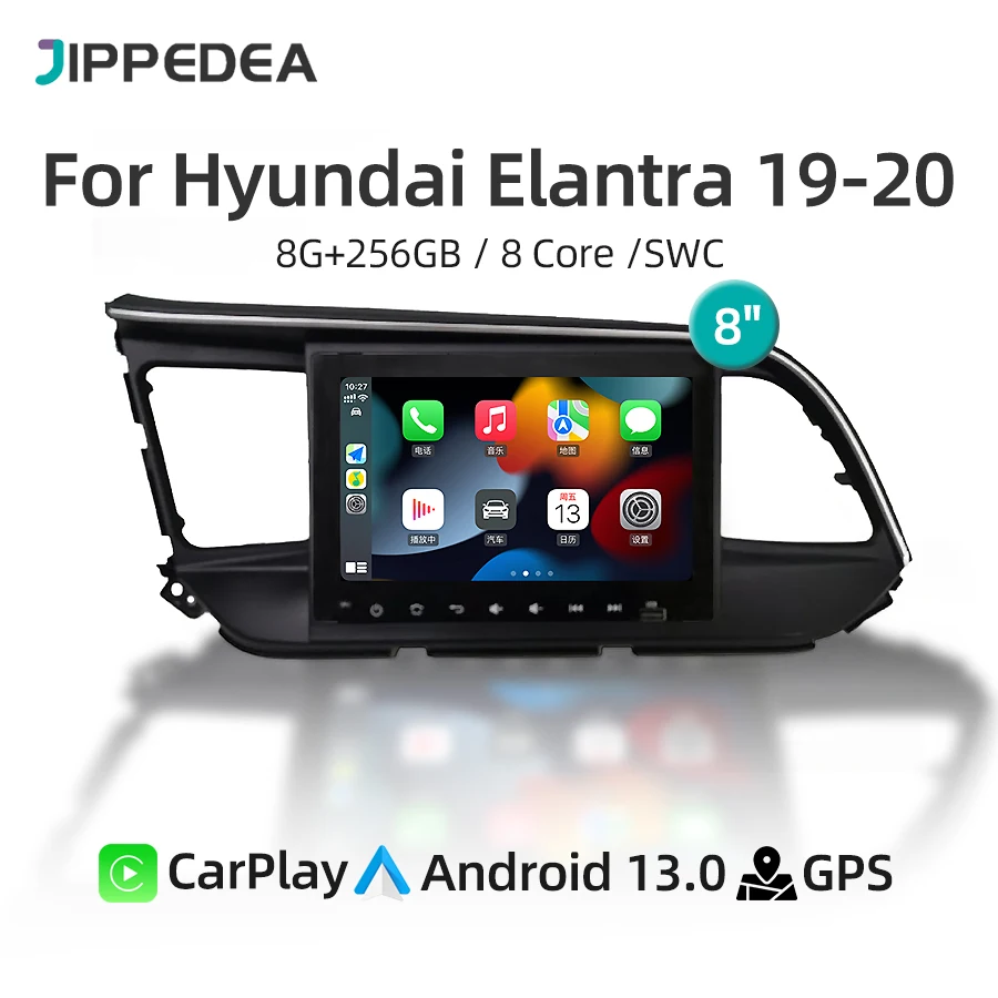 Android 13.0 8G 256G CarPlayCar Multimedia Player GPS Navigation WiFi 4G DSP Bluetooth Car Radio For Hyundai Elantra 2019 2020