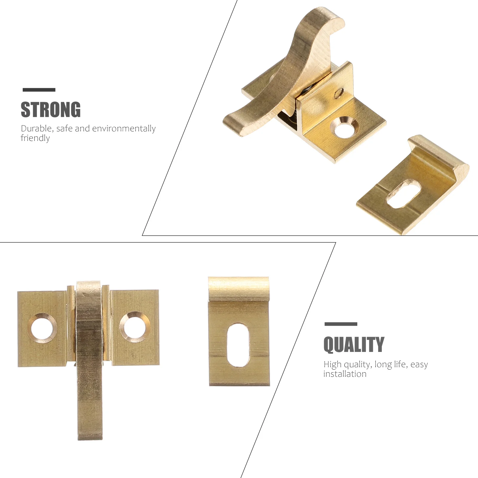 

4 set Brass Window Latch Heavy Duty Cabinet Door Catch For Window Door Cabinet Closets Bedroom Bathroom Kitchen Office Elbow