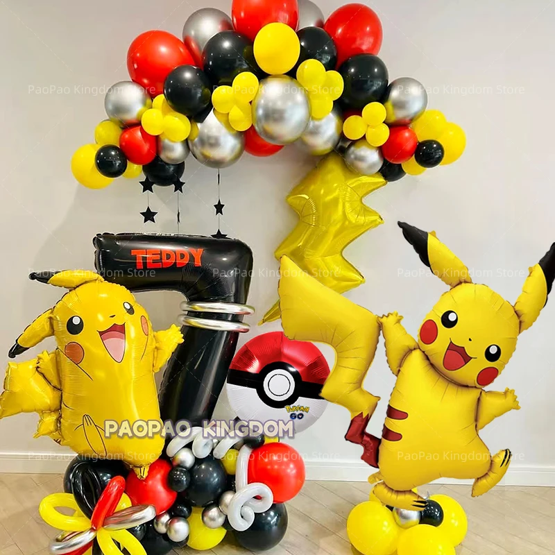 Pokemon Party Balloons Arch Kit  Pikachu Balloon Kids Birthday Party Decoration Baby Shower Kid Toy Gift