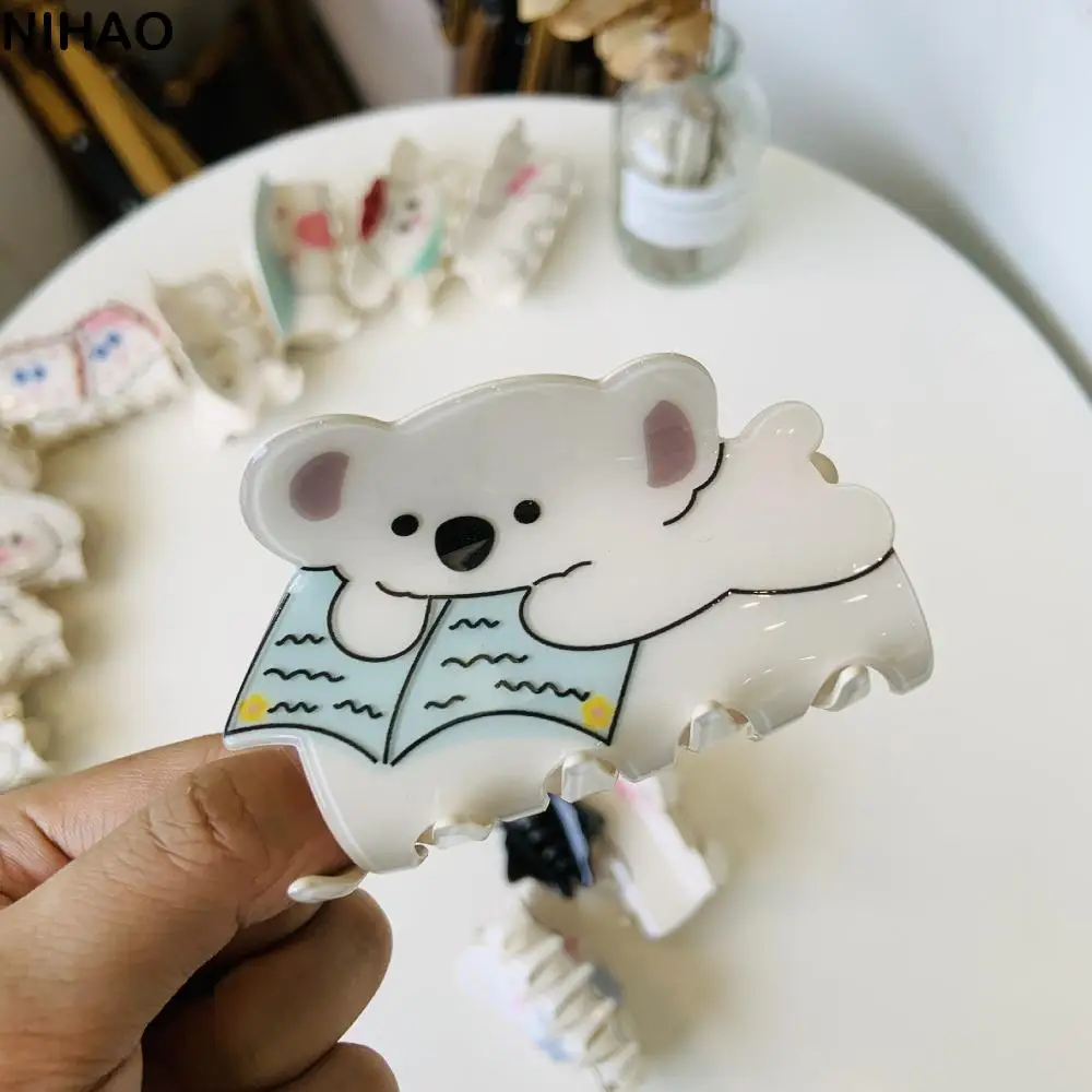 

Зажим для когтей, водостойкий зажим для волос с изображением акулы, корейский стиль, милый акриловый коготь для волос, слон, собака, женские аксессуары для волос на каждый день