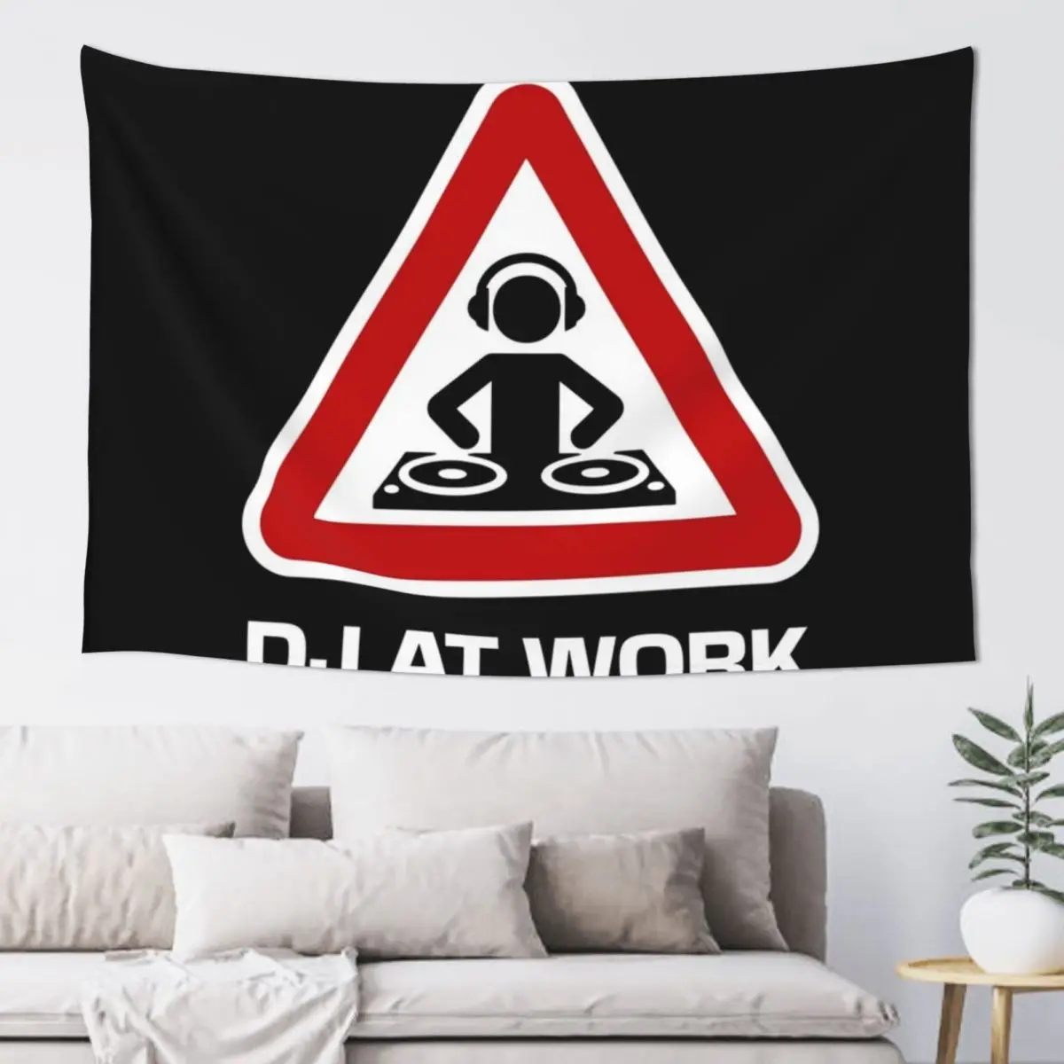 

DJ AT WORK - Warning Sign Tapestry Wall Decorations Mushroom Tapestry