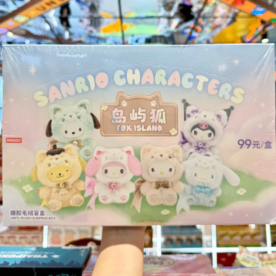 Original Sanrio Charaktere Fox Island Serie Vinyl Blind Box Spielzeug Anime Figur Hellokitty Kuromi Cinnamoroll Melody Pendent Geschenk