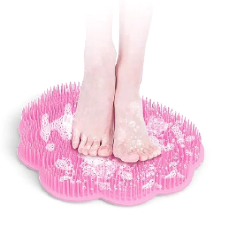 Shower Foot Massager Scrubber With Suction Cups,Wall-Mounted Back Scrubber For Shower,Hands-Free Foot Scrubber Mat Durable