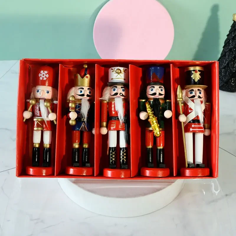 

13CM Merry Christmas Decoration Kids Nutcracker Soldier Doll Wooden Pendants New Year Decor Ornaments For Xmas Tree Decor